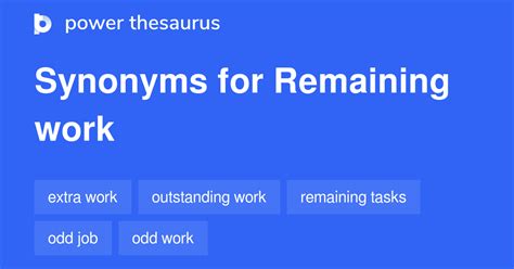 remaining work synonyms